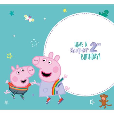 I'm 2 Peppa Pig 2nd Birthday Card With Badge Extra Image 1
